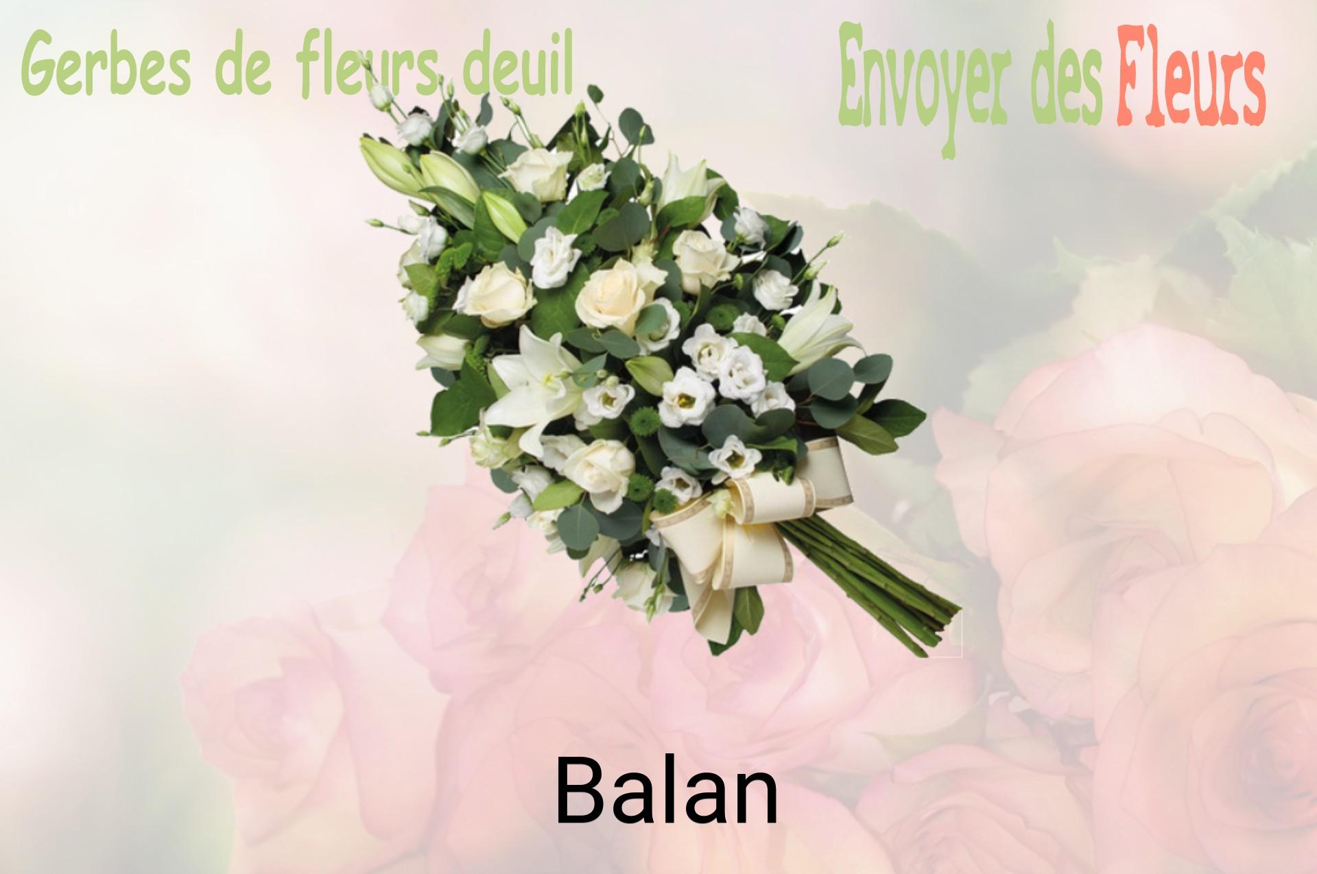 Gerbe de fleurs de deuil livrée à Balan